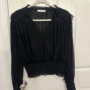 Mango Black Blouse
